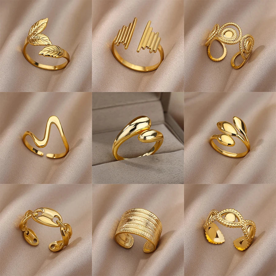 Lucia Gole Gold Stainless Steel Rings - Tarnish-Resistant
