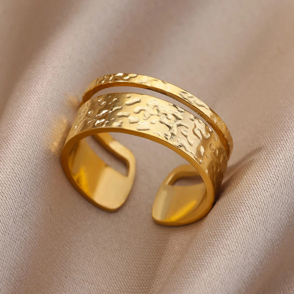 Lucia Gole Gold Stainless Steel Rings - Tarnish-Resistant