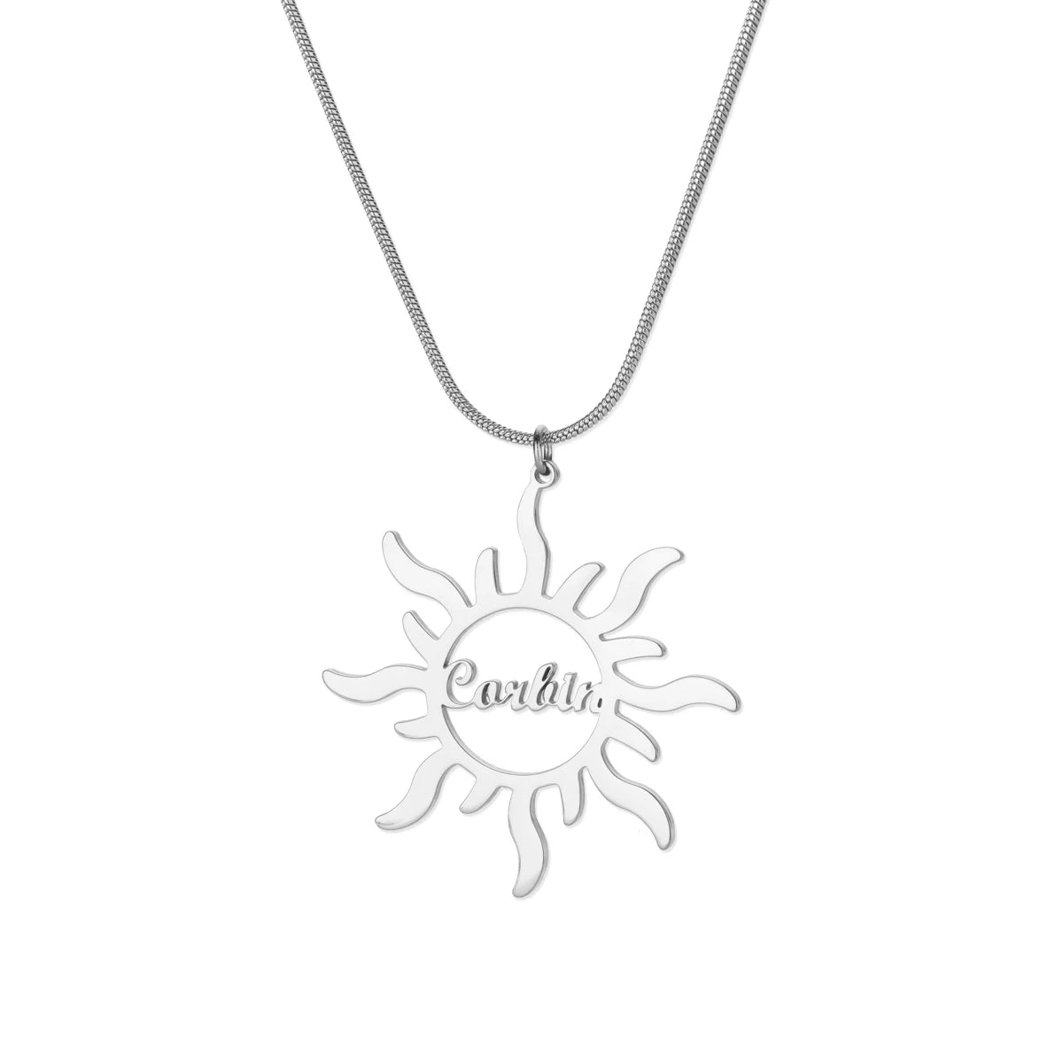 Lucia Gole Spiral Sun Pendant Necklace – 18K Gold Plated Stainless Steel