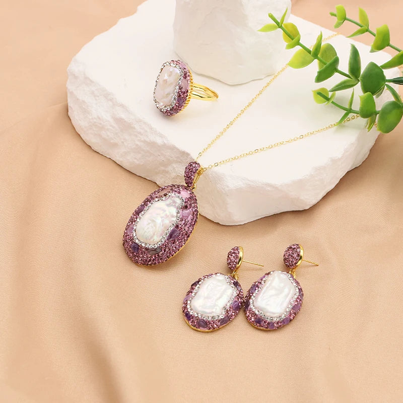 Lucia Gole - Baroque Pearl & Amethyst Jewelry Set