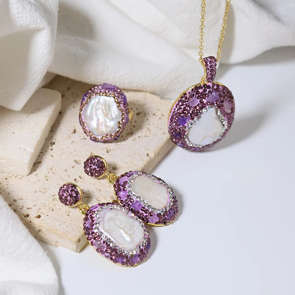 Lucia Gole - Baroque Pearl & Amethyst Jewelry Set