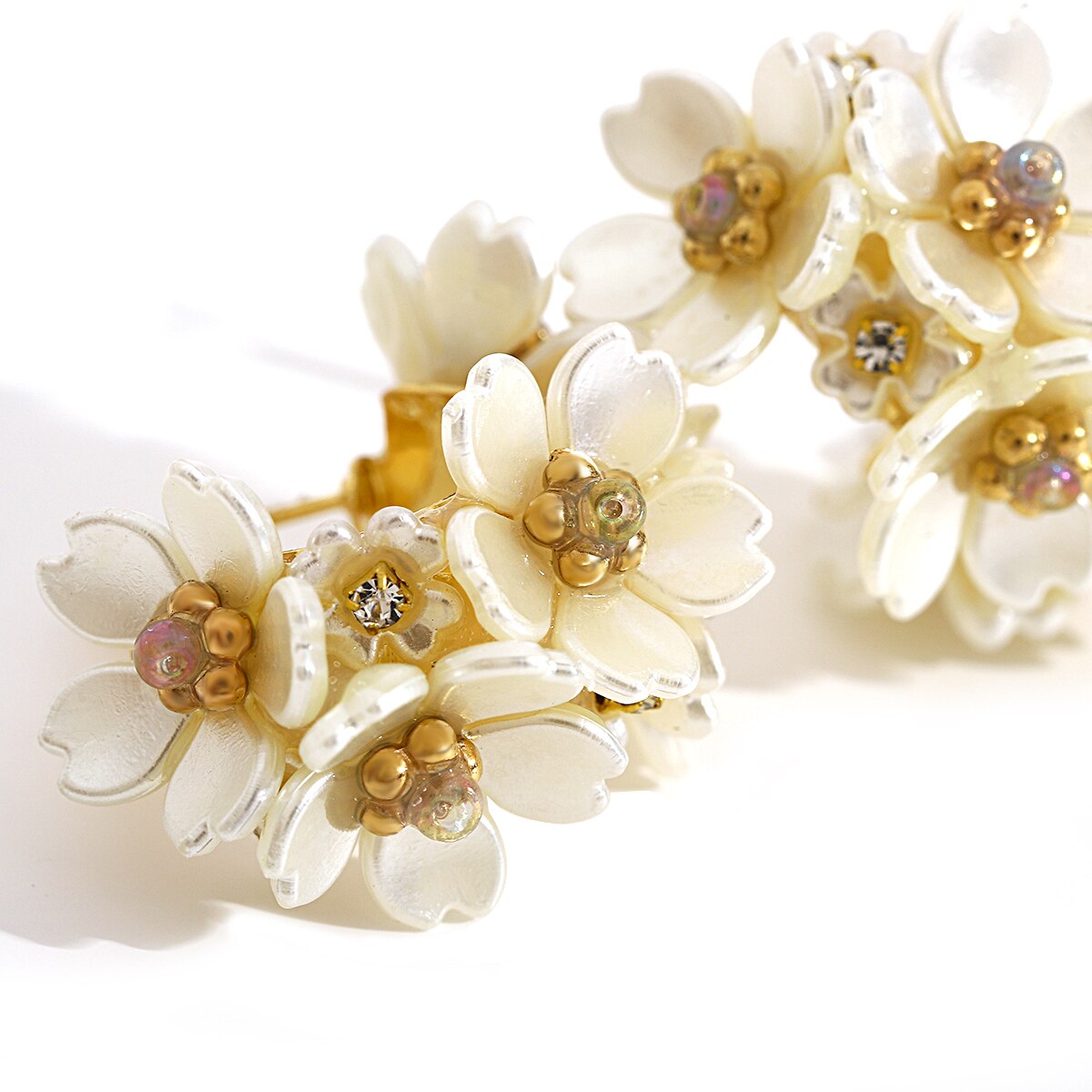 Lucia Gole Flowers C Shape Hoop Earrings - Lucia Gole