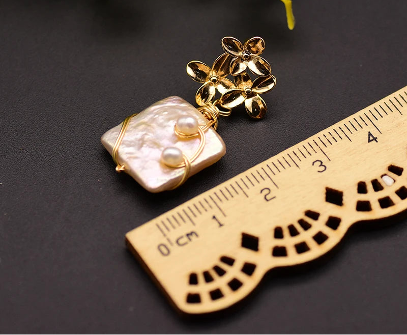 Lucia Gole - Baroque Square Pearl Earrings