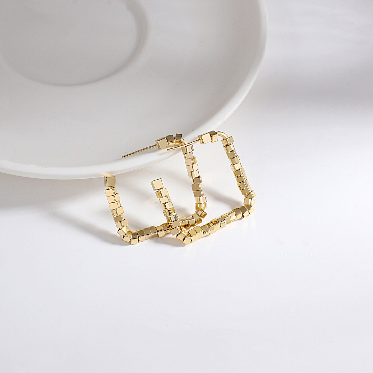 Lucia Gole C-Shaped Square Hoop Earrings - Lucia Gole