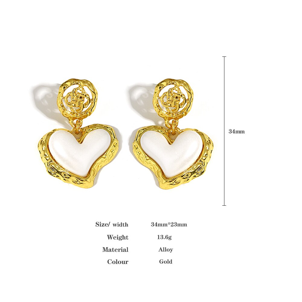 Lucia Gole White Heart Shape Metal Earrings - Lucia Gole