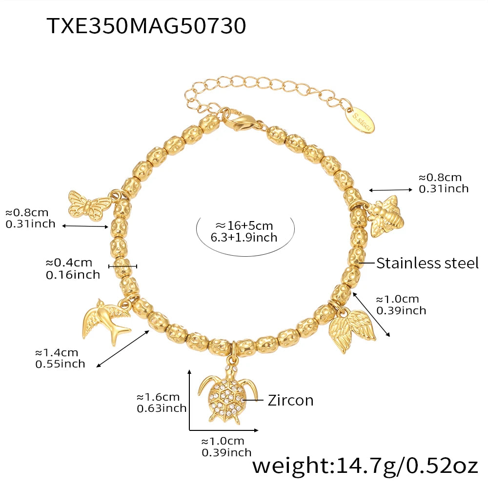 Lucia Gole Layered Gold Charm Necklace & Bracelet Set