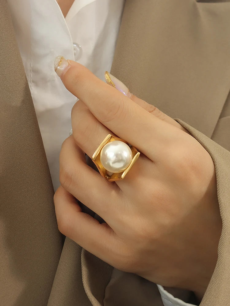 Lucia Gole Bold Pearl Statement Ring