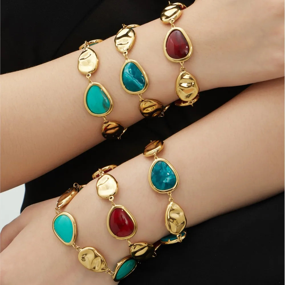 Lucia Gole - Multi-color Resin Beads Chain Bracelet