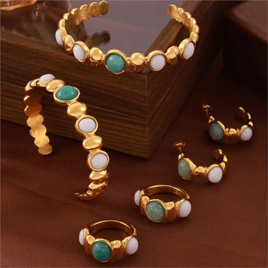 Lucia Gole Stainless Steel Bangle Set – Gold Plated, Waterproof & Tarnish-Resistant