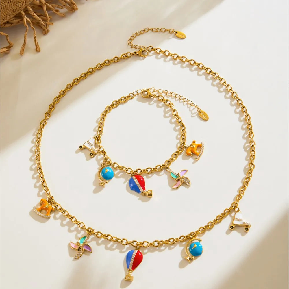 Lucia Gole - Charm Bracelet & Necklace Set