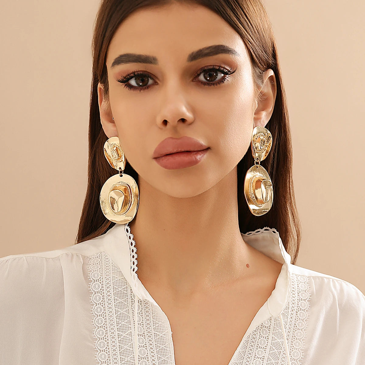 Lucia Gole – Layered Big Hat Pendant Drop Earrings