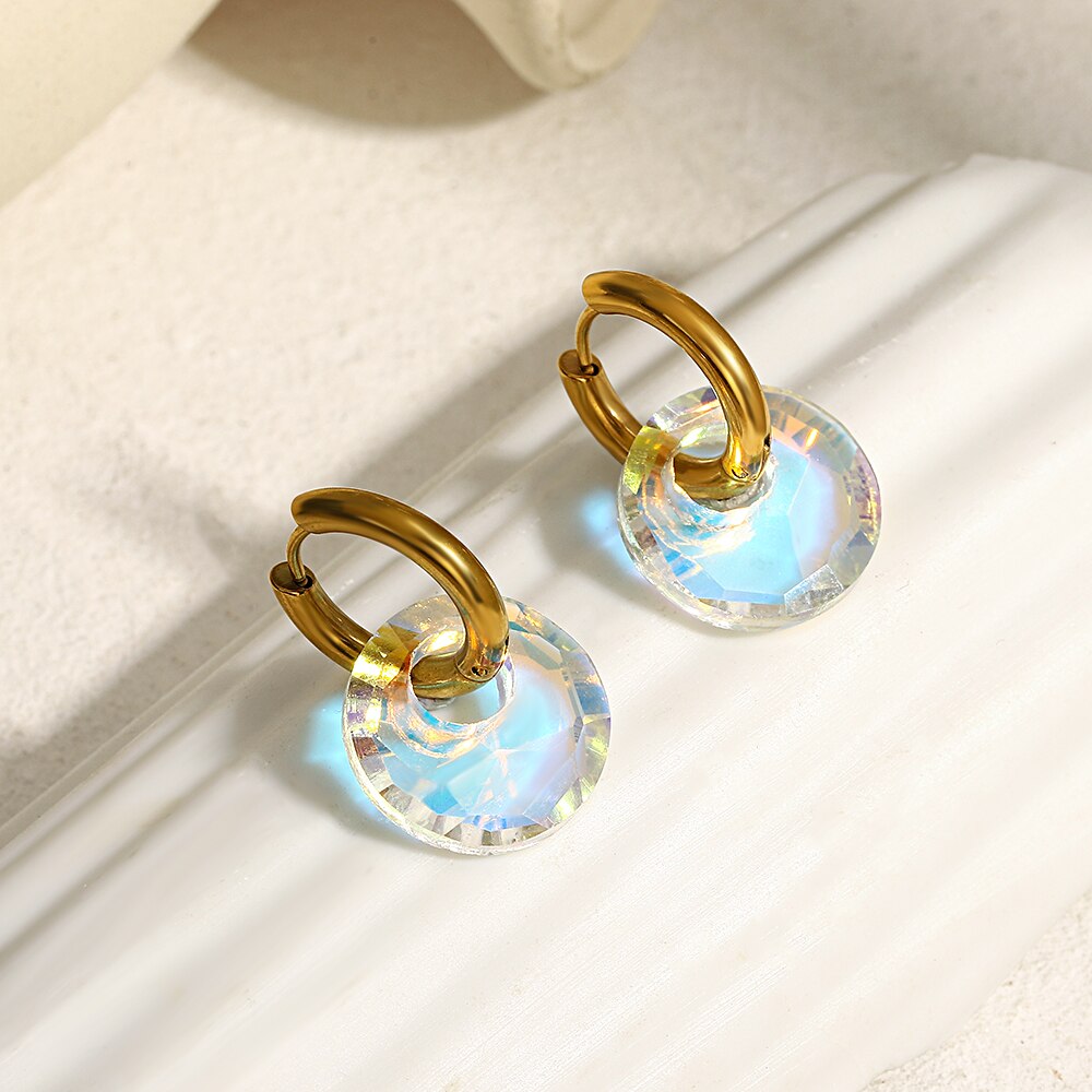 Lucia Gole Trendy Transparent Colorful Round Hoop Earrings - Lucia Gole