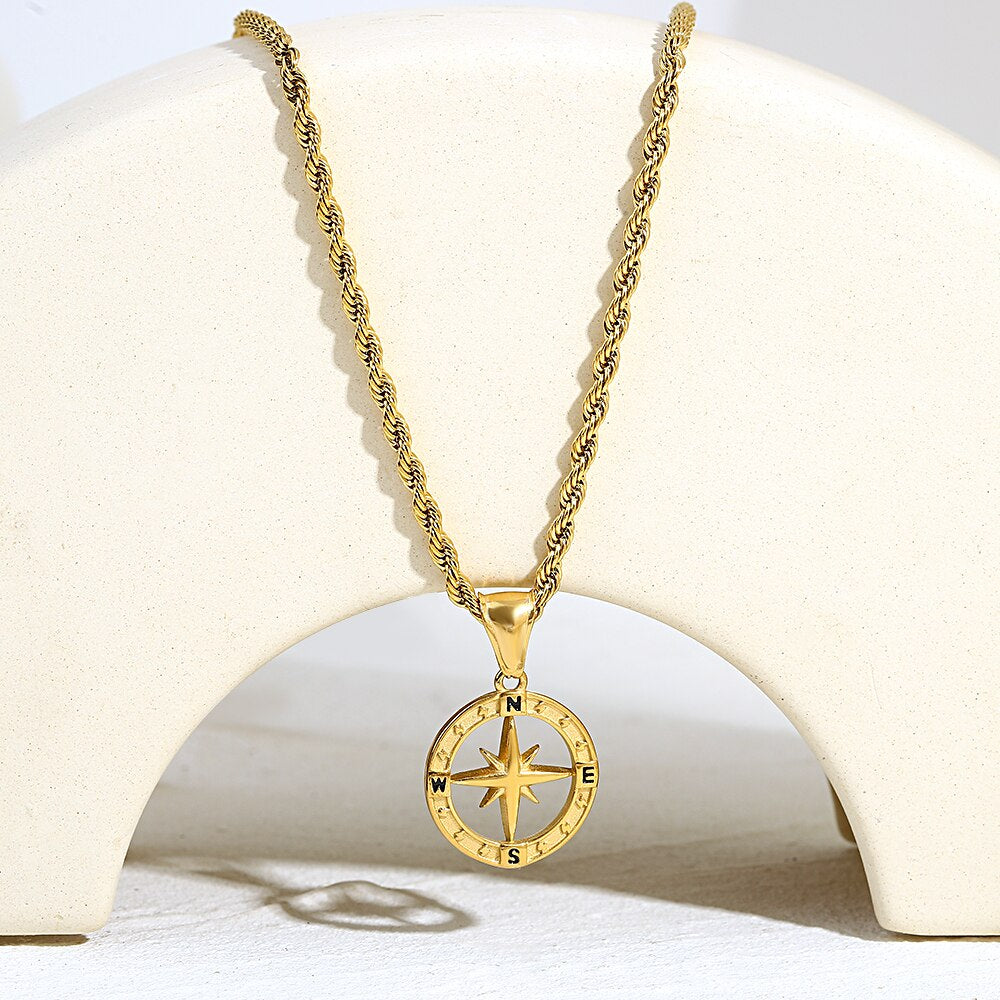 Lucia Gole Vintage Sailing Travel Compass Pendant Necklace - Lucia Gole