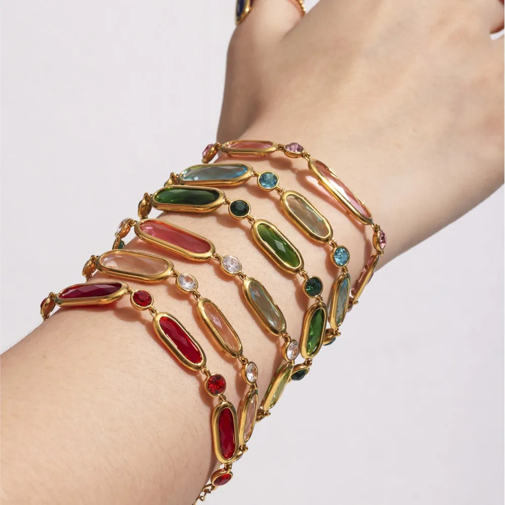 Lucia Gole - Multi-Color Faceted Czech Crystal Glass Bracelet