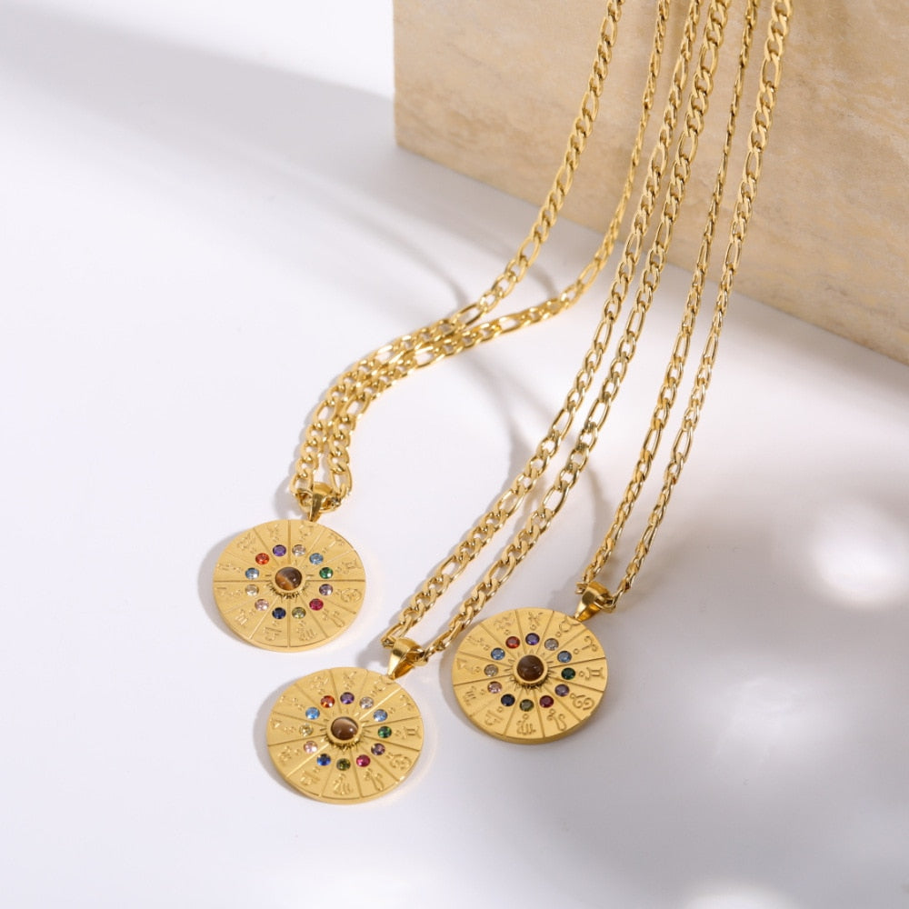 Lucia Gole: Constellation Round Pendant Necklace - Lucia Gole