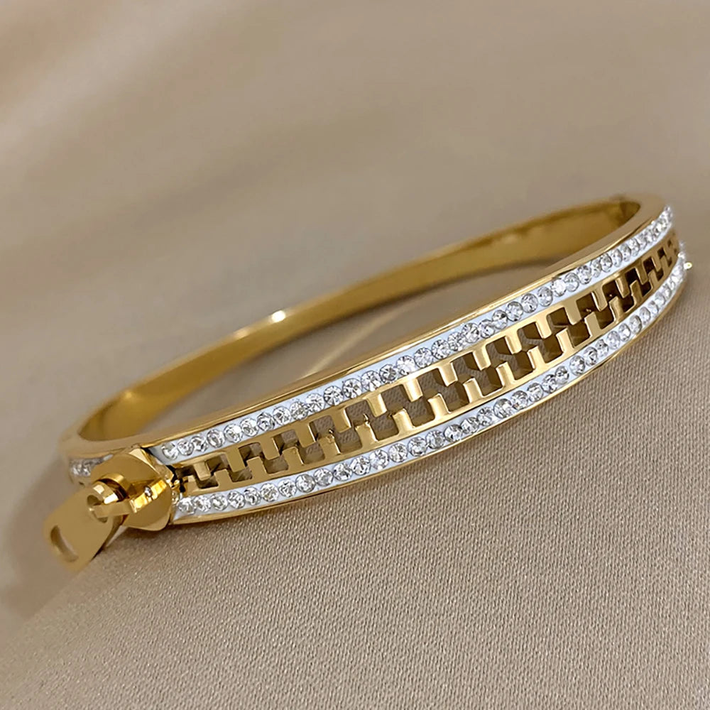 Lucia Gole: Luxurious Rhinestone Zipper Bracelet - Lucia Gole