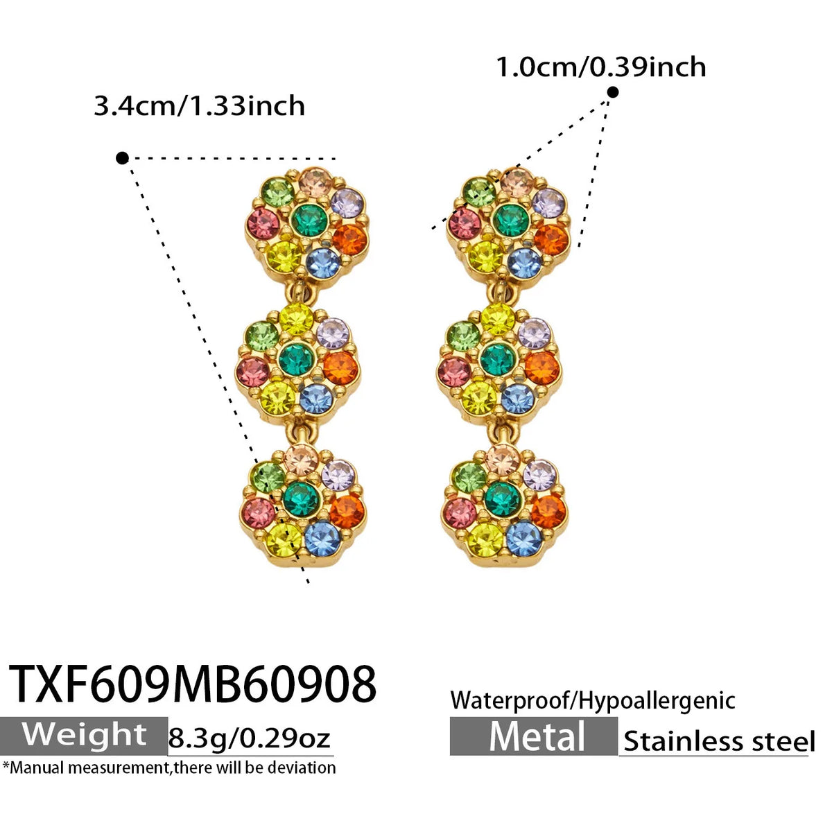 Lucia Gole Multicolour Crystal Flower Jewellery Set