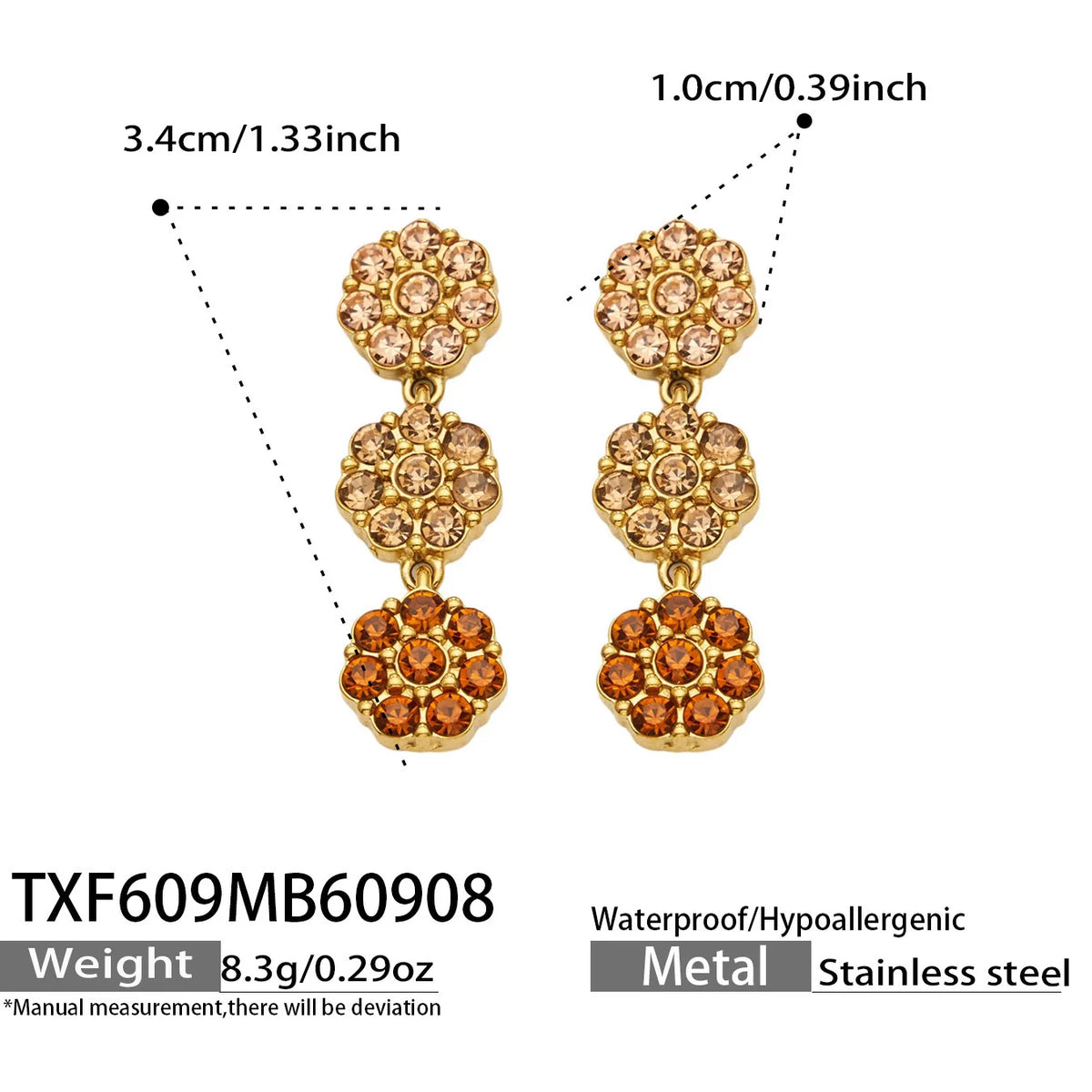 Lucia Gole Multicolour Crystal Flower Jewellery Set