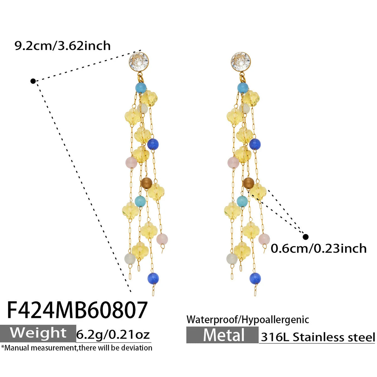 Lucia Gole - Blue Beaded Drop Earrings