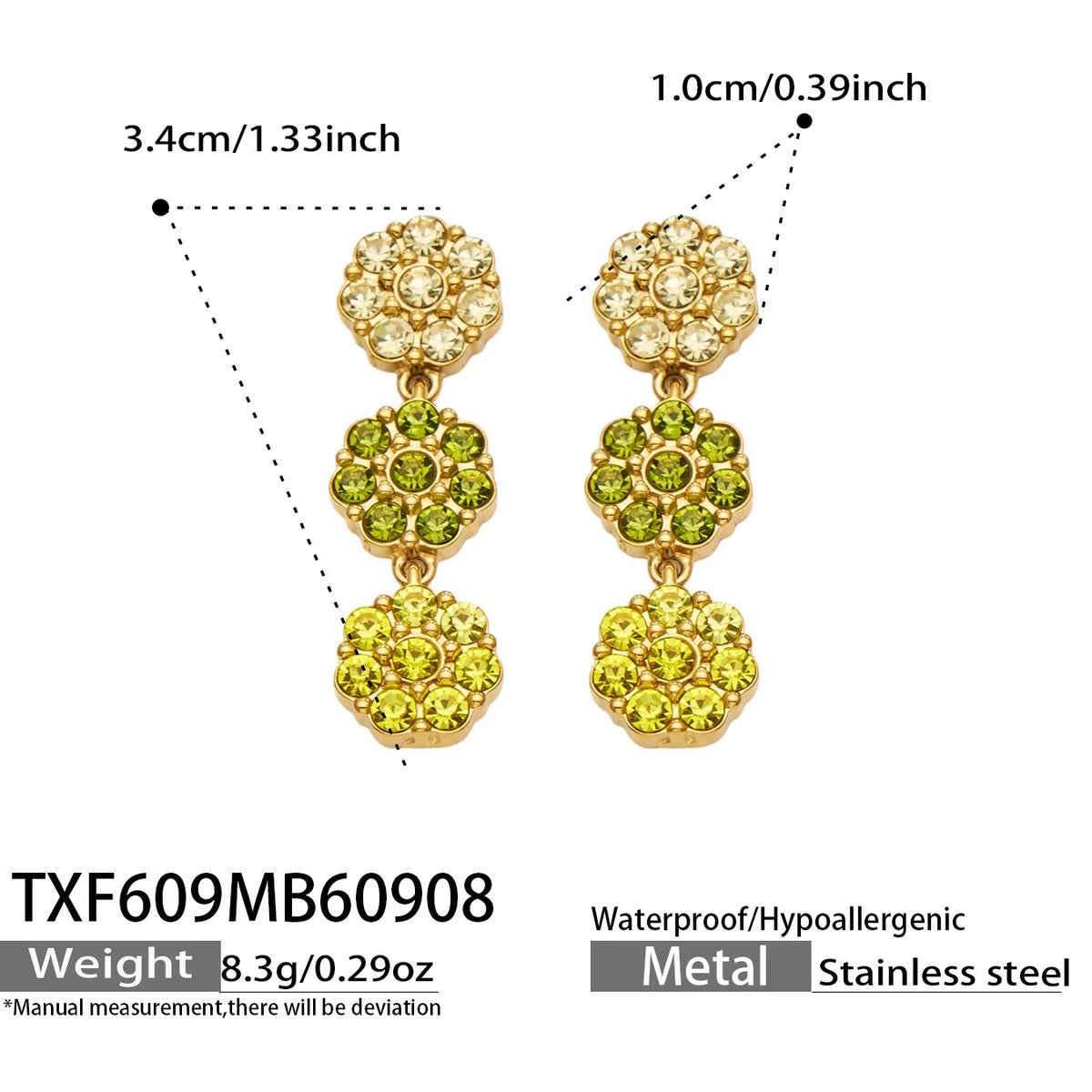 Lucia Gole Multicolour Crystal Flower Jewellery Set