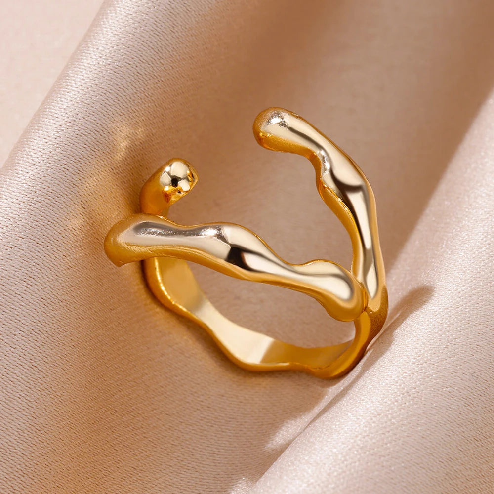 Lucia Gole Gold Stainless Steel Rings - Tarnish-Resistant