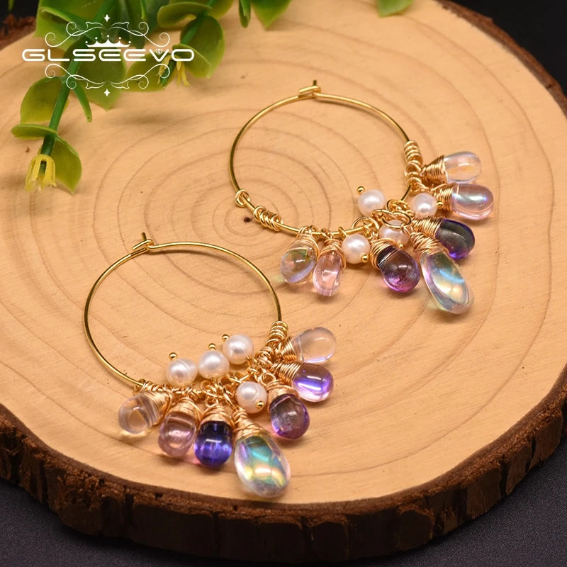 Lucia Gole – Sterling Silver Tassel Freshwater Pearl Hoop Earrings