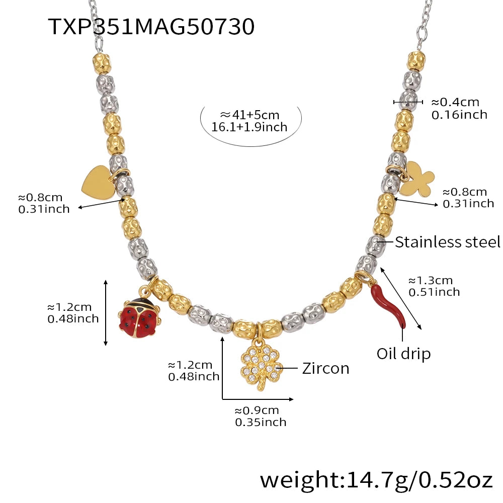 Lucia Gole Layered Gold Charm Necklace & Bracelet Set