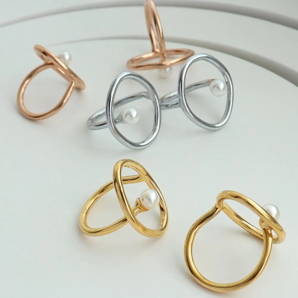 Lucia Gole Gold Oval Pearl Statement Ring