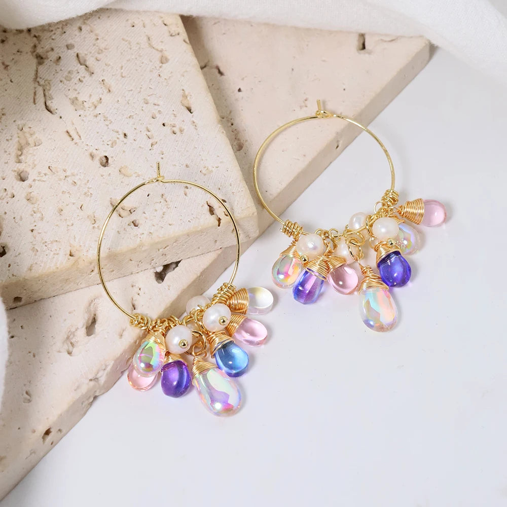 Lucia Gole – Sterling Silver Tassel Freshwater Pearl Hoop Earrings