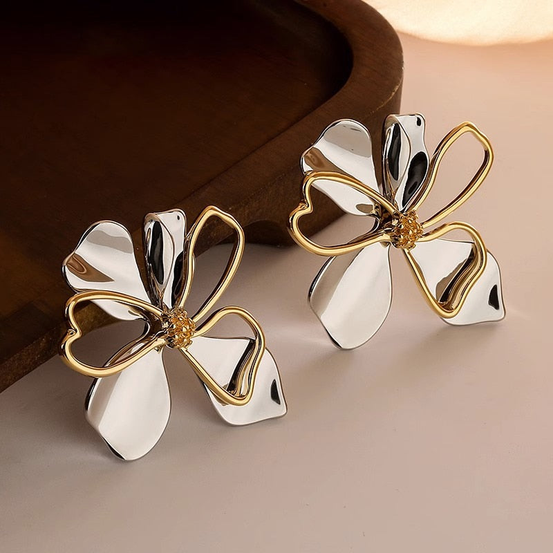 Lucia Gole Vintage Metal Flower Drop Earrings - Lucia Gole