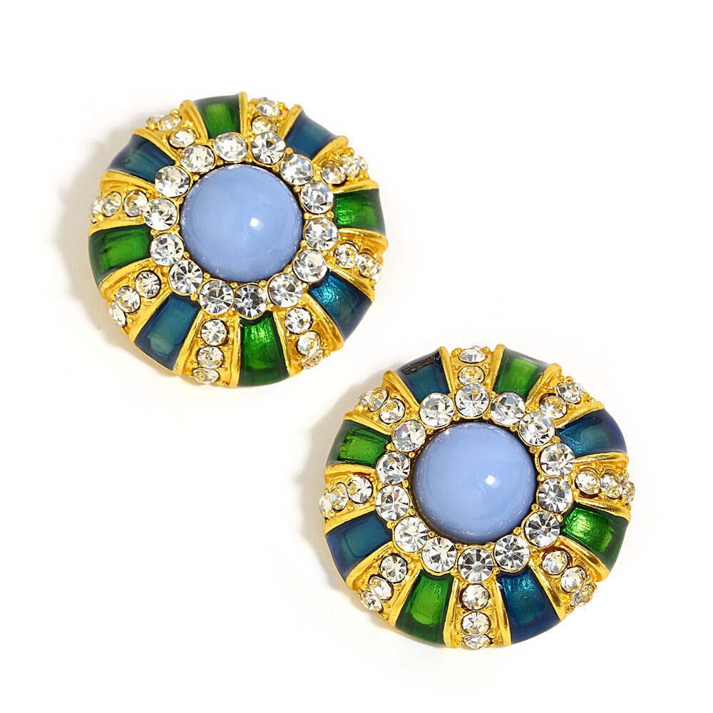 Lucia Gole Crystal Big Round Earrings - Lucia Gole