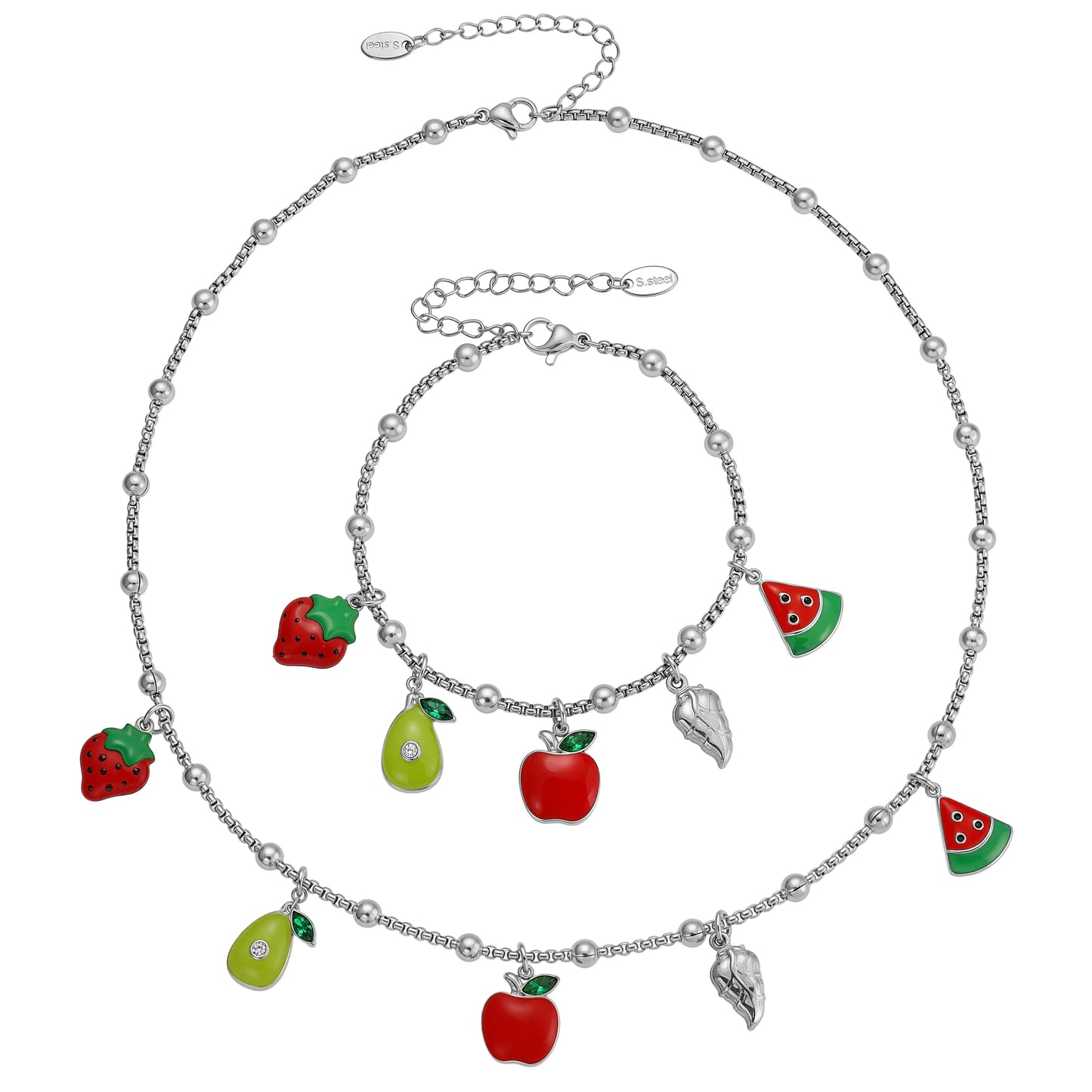 Lucia Gole - Fruit Charm Gold Necklace & Bracelet Set