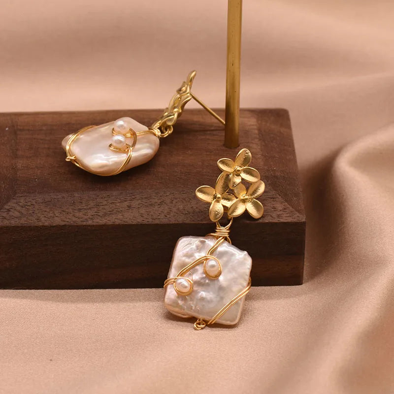 Lucia Gole - Baroque Square Pearl Earrings