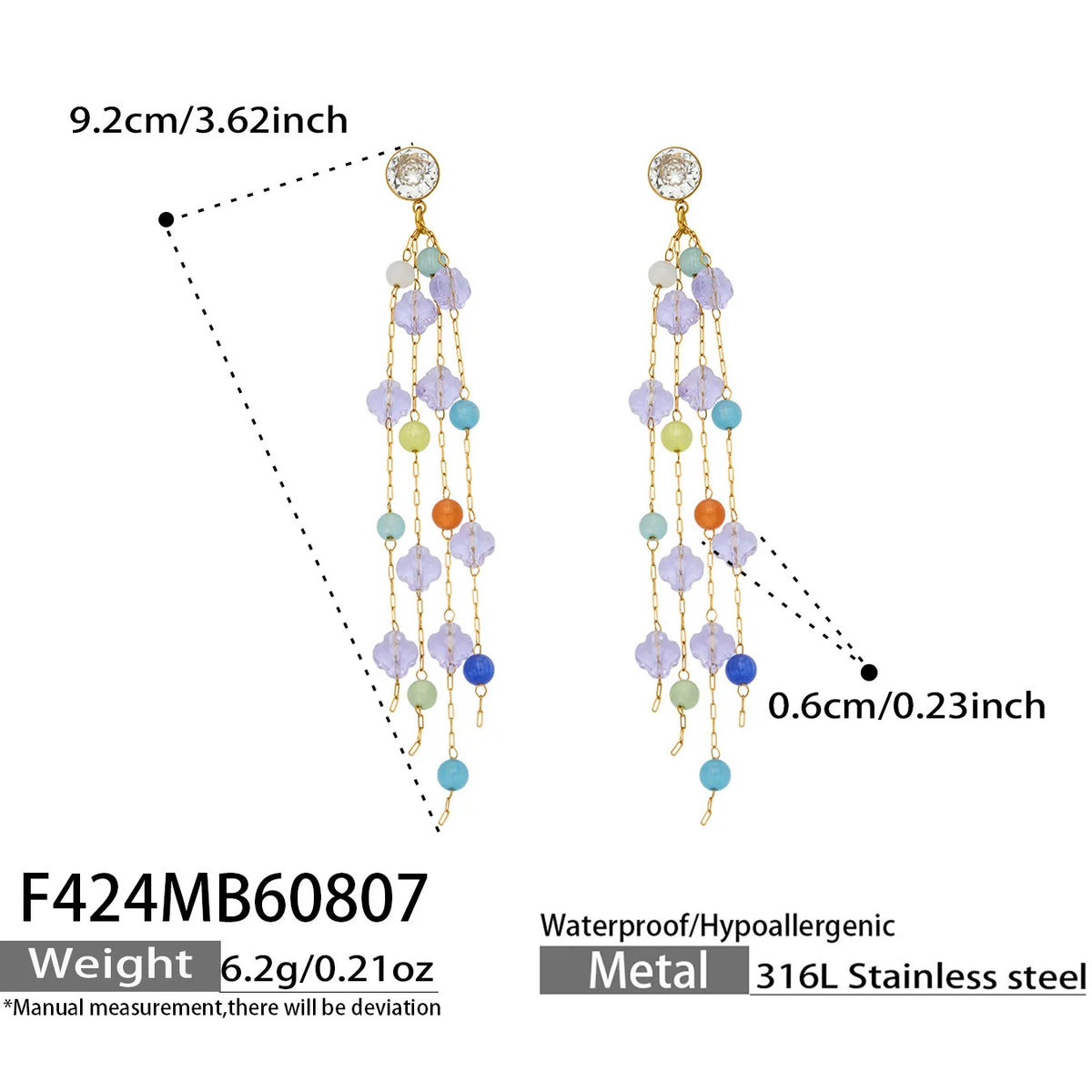 Lucia Gole - Blue Beaded Drop Earrings