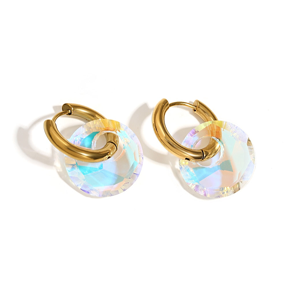 Lucia Gole Trendy Transparent Colorful Round Hoop Earrings - Lucia Gole