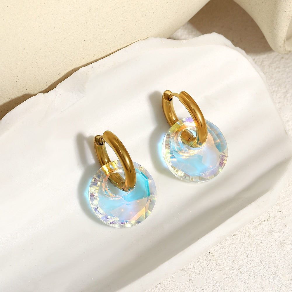 Lucia Gole Trendy Transparent Colorful Round Hoop Earrings - Lucia Gole