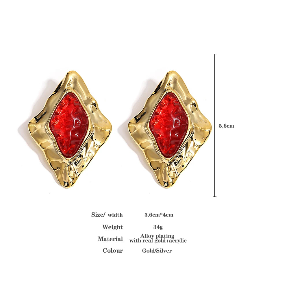 Lucia Gole: Vintage Rhombic Rhinestone Stud Earrings - Lucia Gole