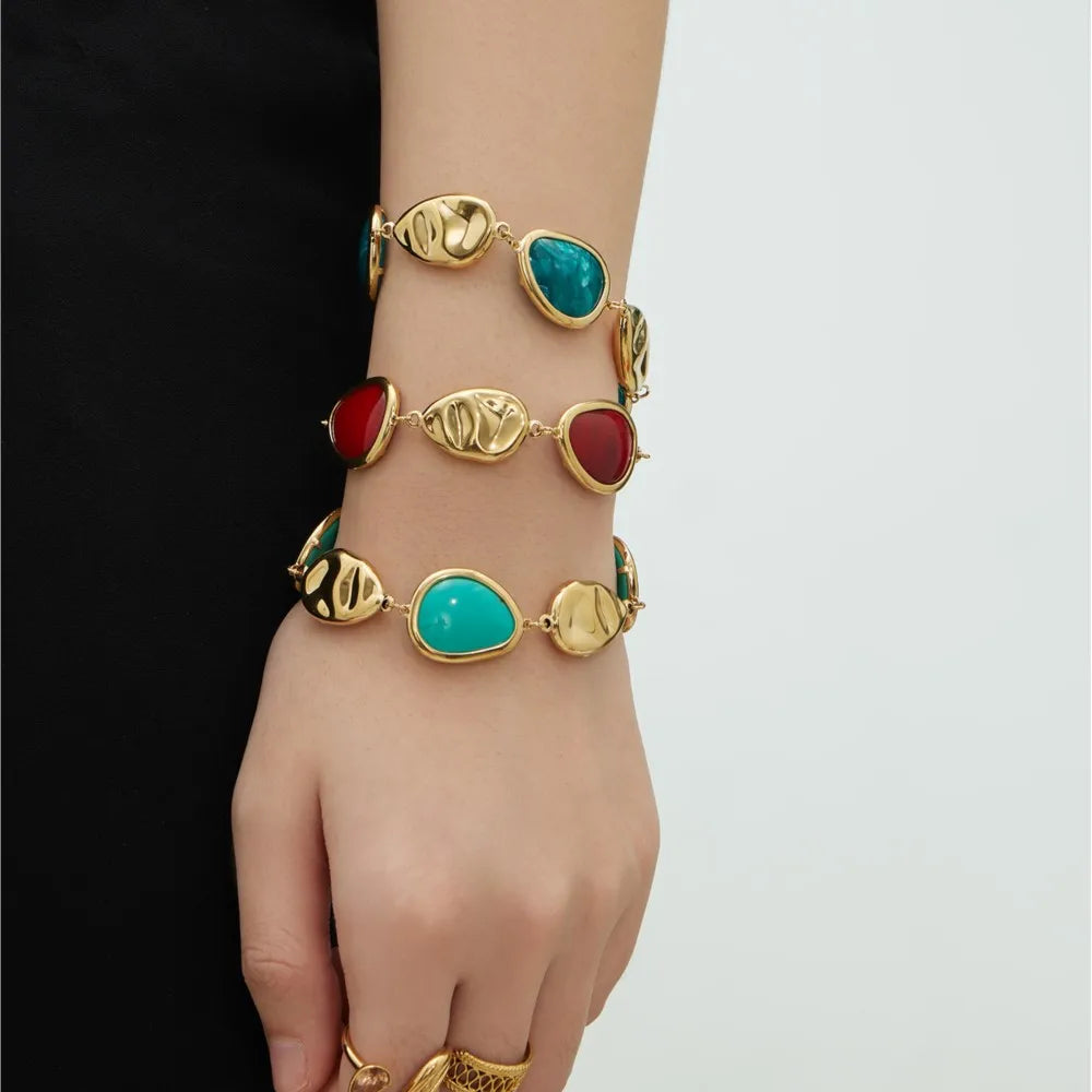Lucia Gole - Multi-color Resin Beads Chain Bracelet