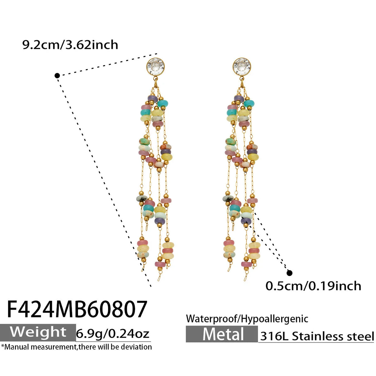 Lucia Gole - Blue Beaded Drop Earrings