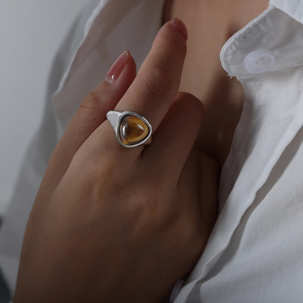 Lucia Gole - Teardrop Stone Signet Ring