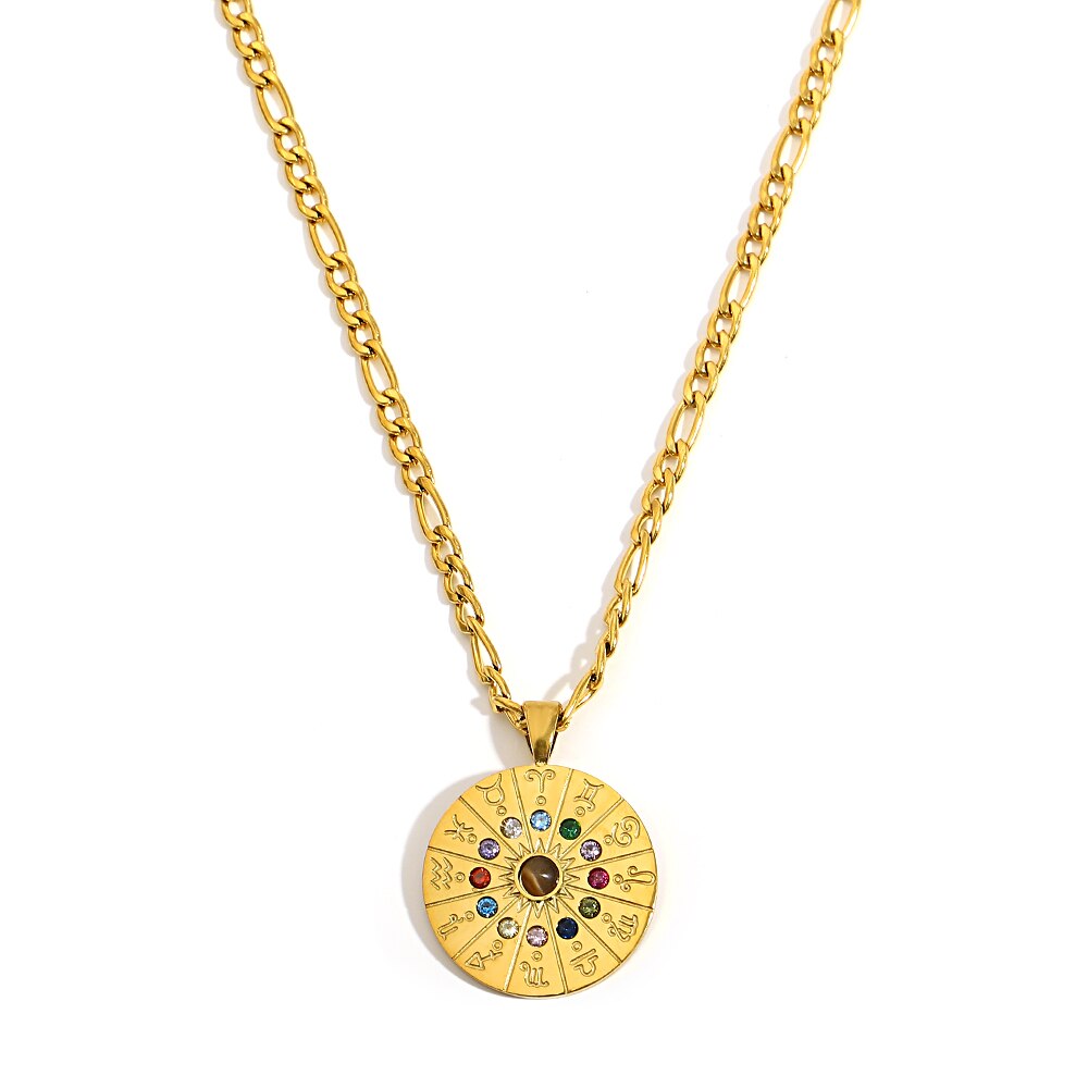 Lucia Gole: Constellation Round Pendant Necklace - Lucia Gole