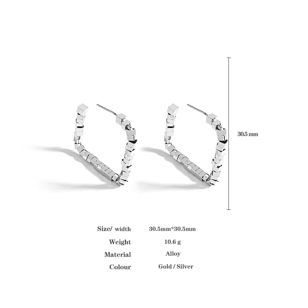 Lucia Gole C-Shaped Square Hoop Earrings - Lucia Gole