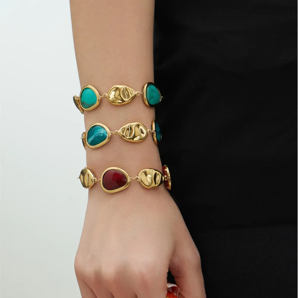 Lucia Gole - Multi-color Resin Beads Chain Bracelet