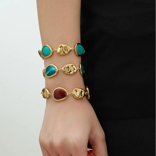 Lucia Gole - Multi-color Resin Beads Chain Bracelet