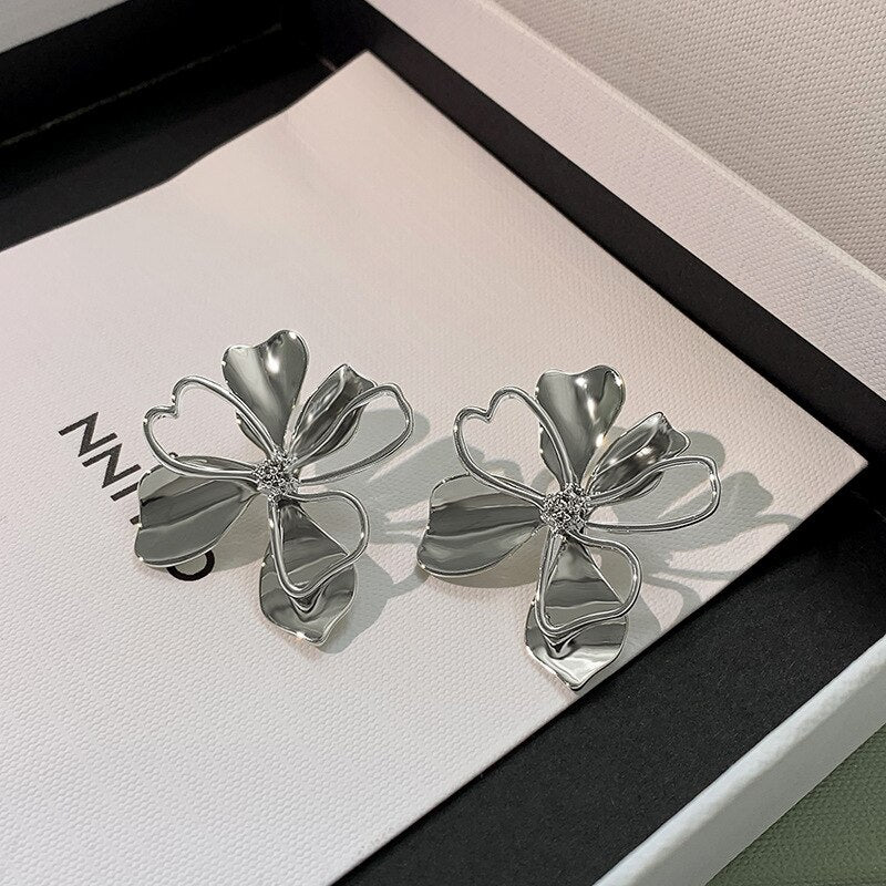 Lucia Gole Vintage Metal Flower Drop Earrings - Lucia Gole