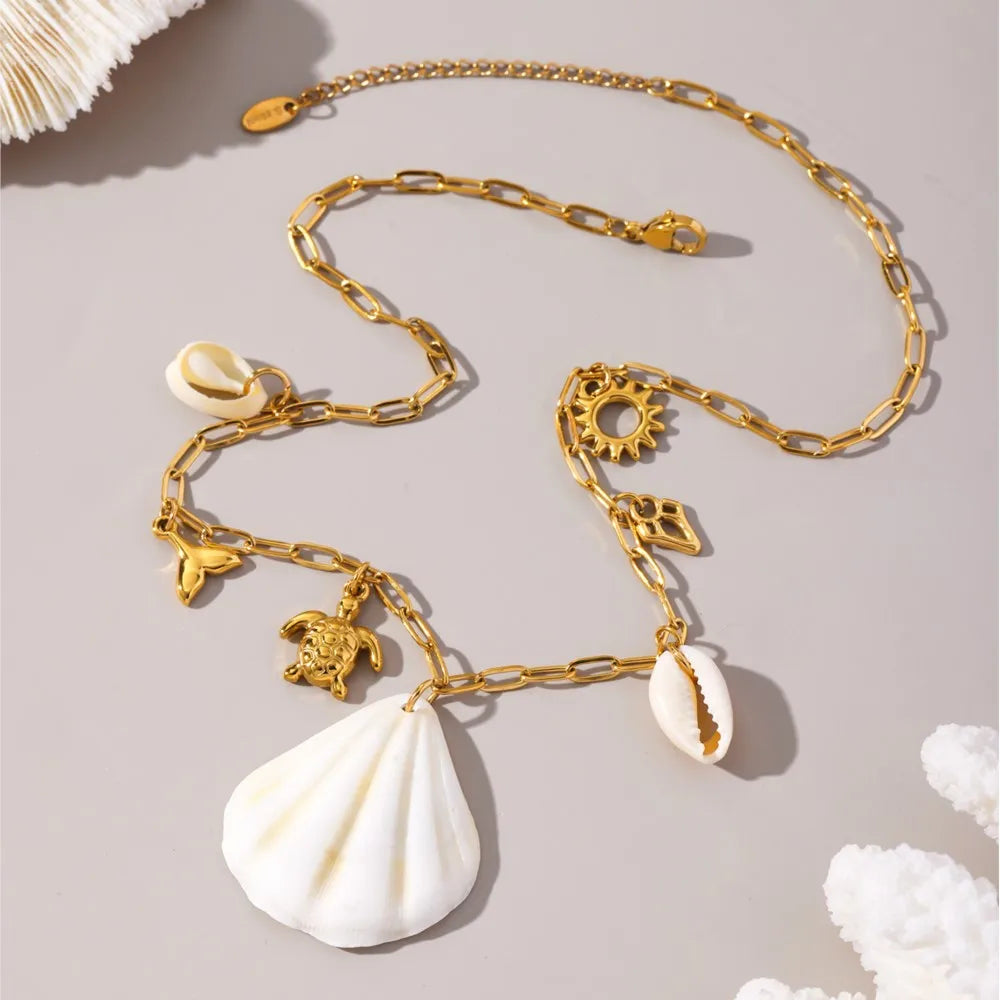 Lucia Gole Layered Seashell Charm Necklace