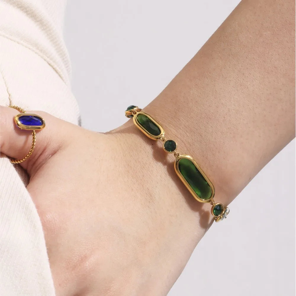 Lucia Gole - Multi-Color Faceted Czech Crystal Glass Bracelet