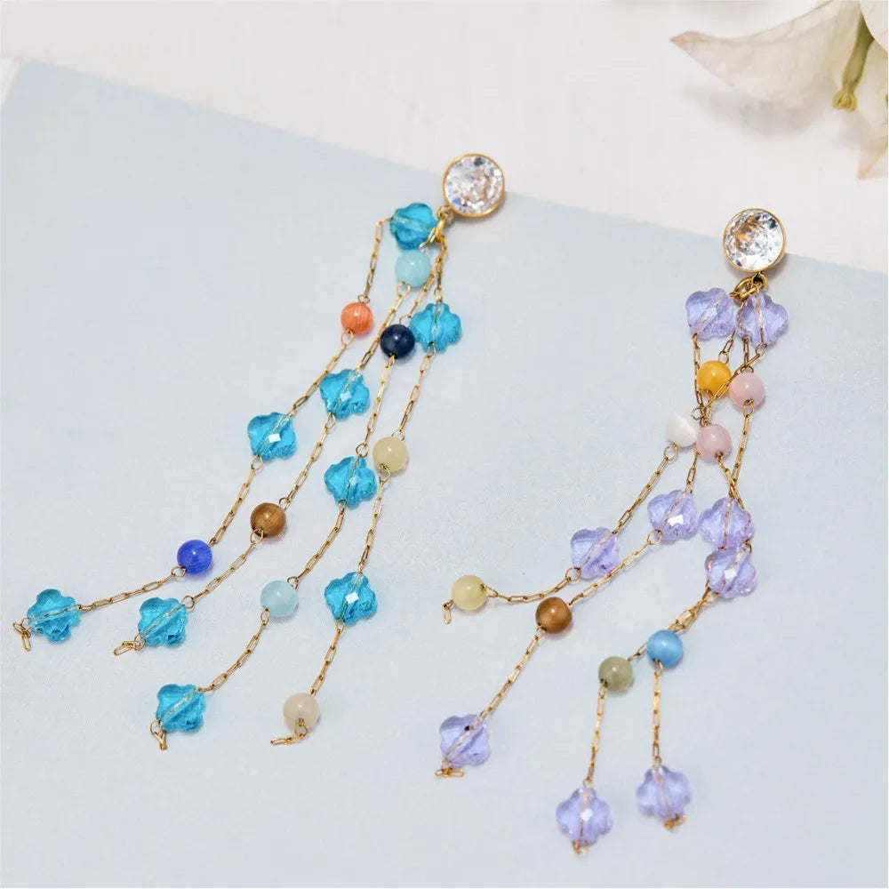 Lucia Gole - Blue Beaded Drop Earrings