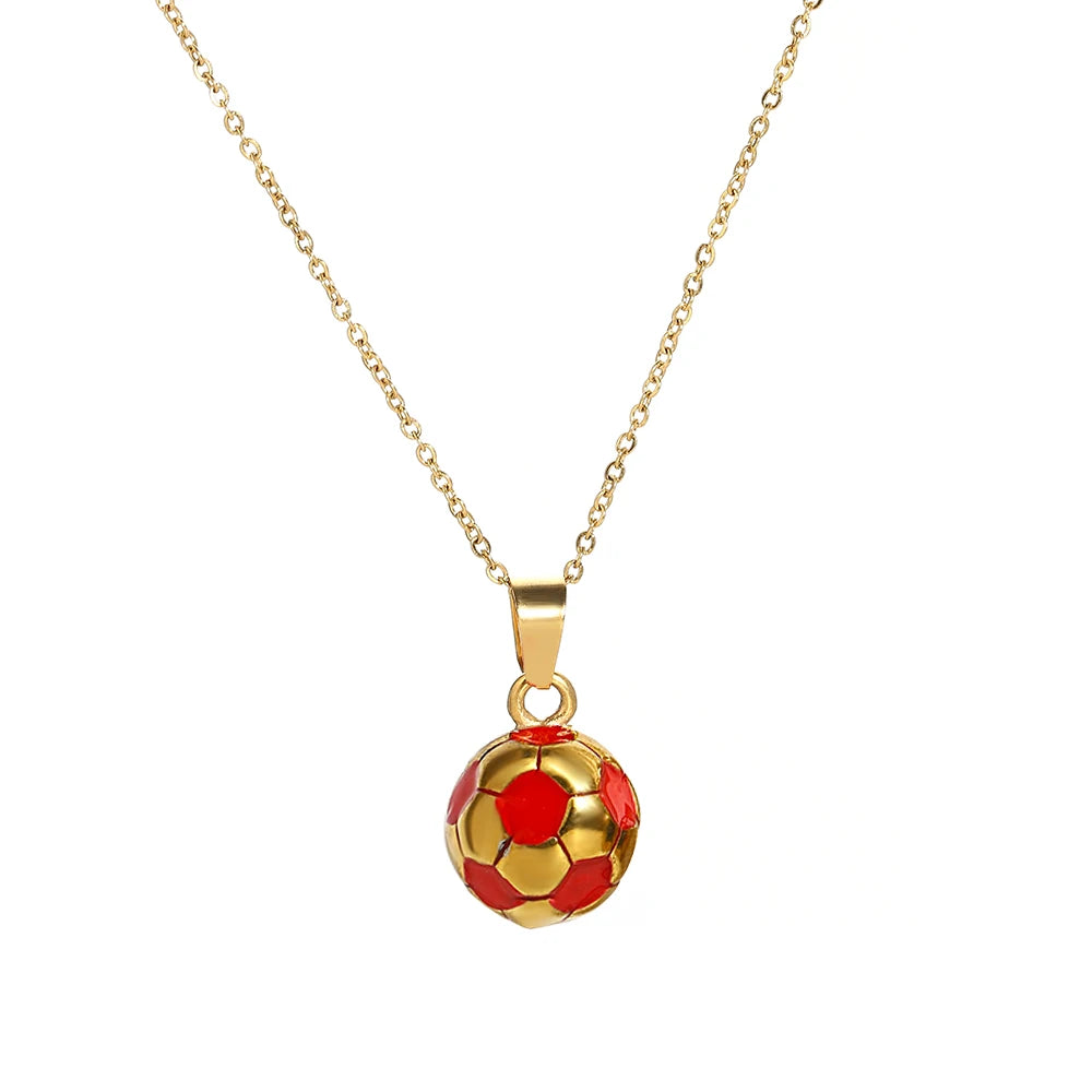 Lucia Gole: Stainless Steel Football Pendant Necklace - Lucia Gole