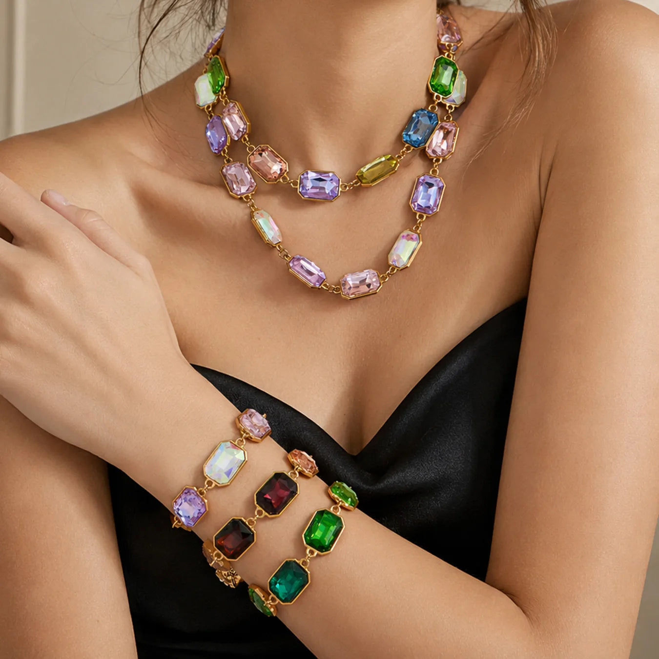 Lucia Gole Cut Crystal Necklace & Bracelet